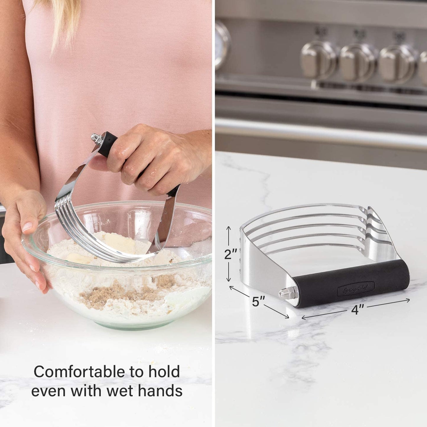 Pastry Dough Blender with Heavy Duty Stainless Steel Blades Kitchen Baking Tool