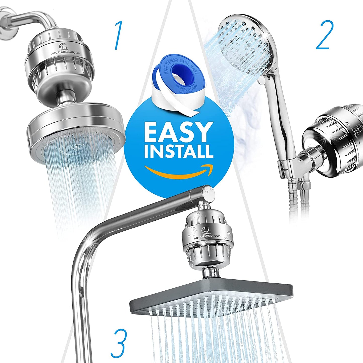 20 Stage Shower Filter with Vitamin C E for Hard Water High Output Shower Water