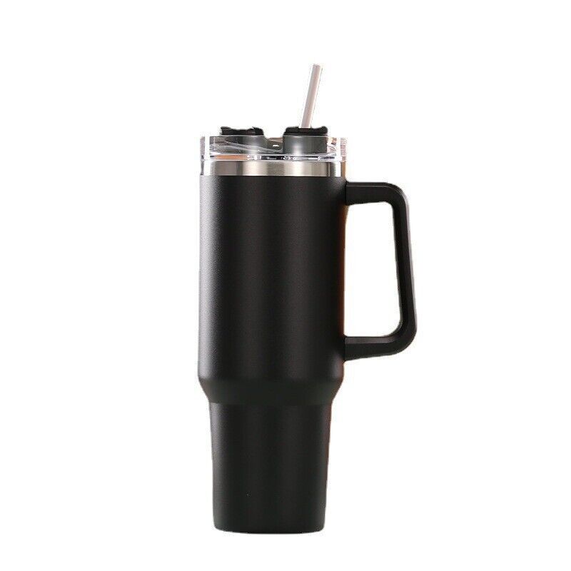 40oz Tumbler With Handle And Straw Lid Insulated Reusable Leakproof Stainless Steel