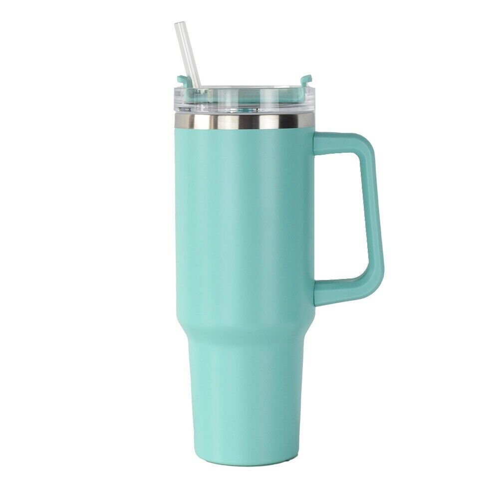 40oz Tumbler With Handle And Straw Lid Insulated Reusable Leakproof Stainless Steel