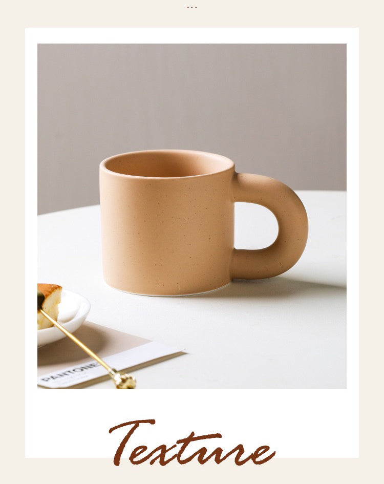 Handmade Coffee Coco Mug Beautiful Modern Design Rough Texture Two