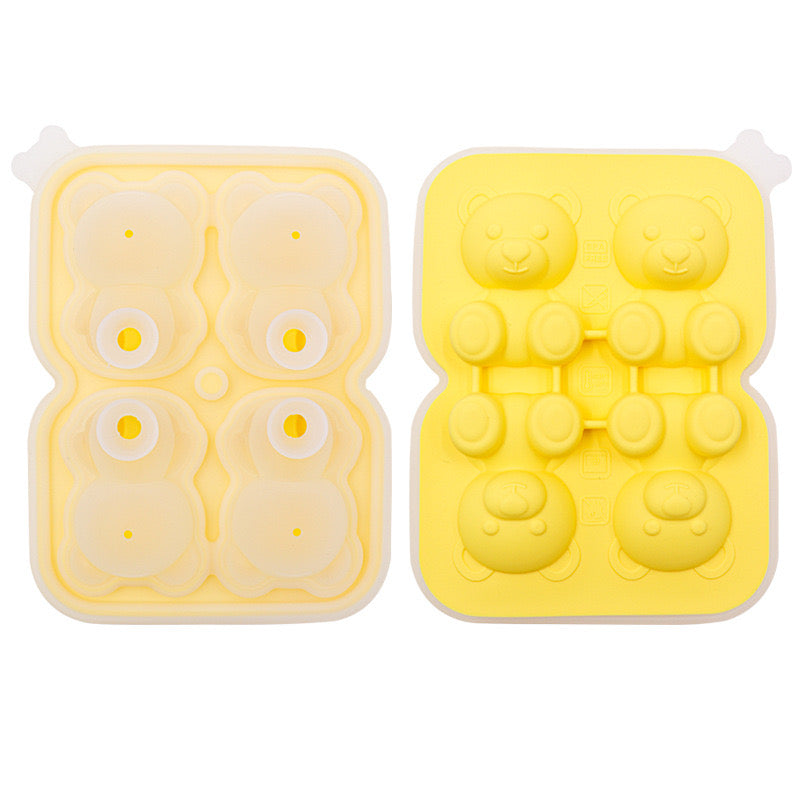 Silicone Bear Ice Molds Cute Pastry Baking Molds 3D Bear Ice Baking Trays