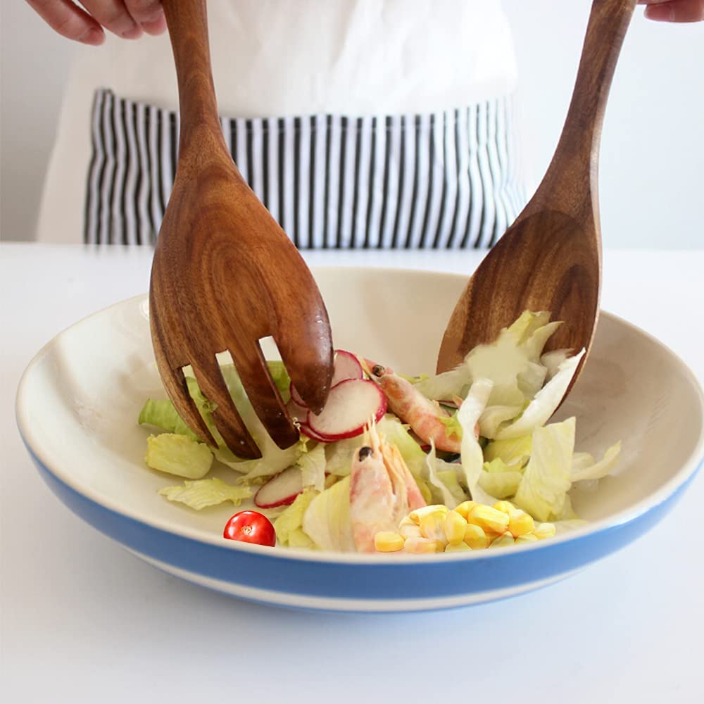 Wooden Acacia Salad Server Set