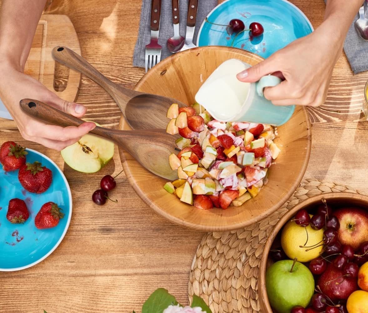 Wooden Acacia Salad Server Set