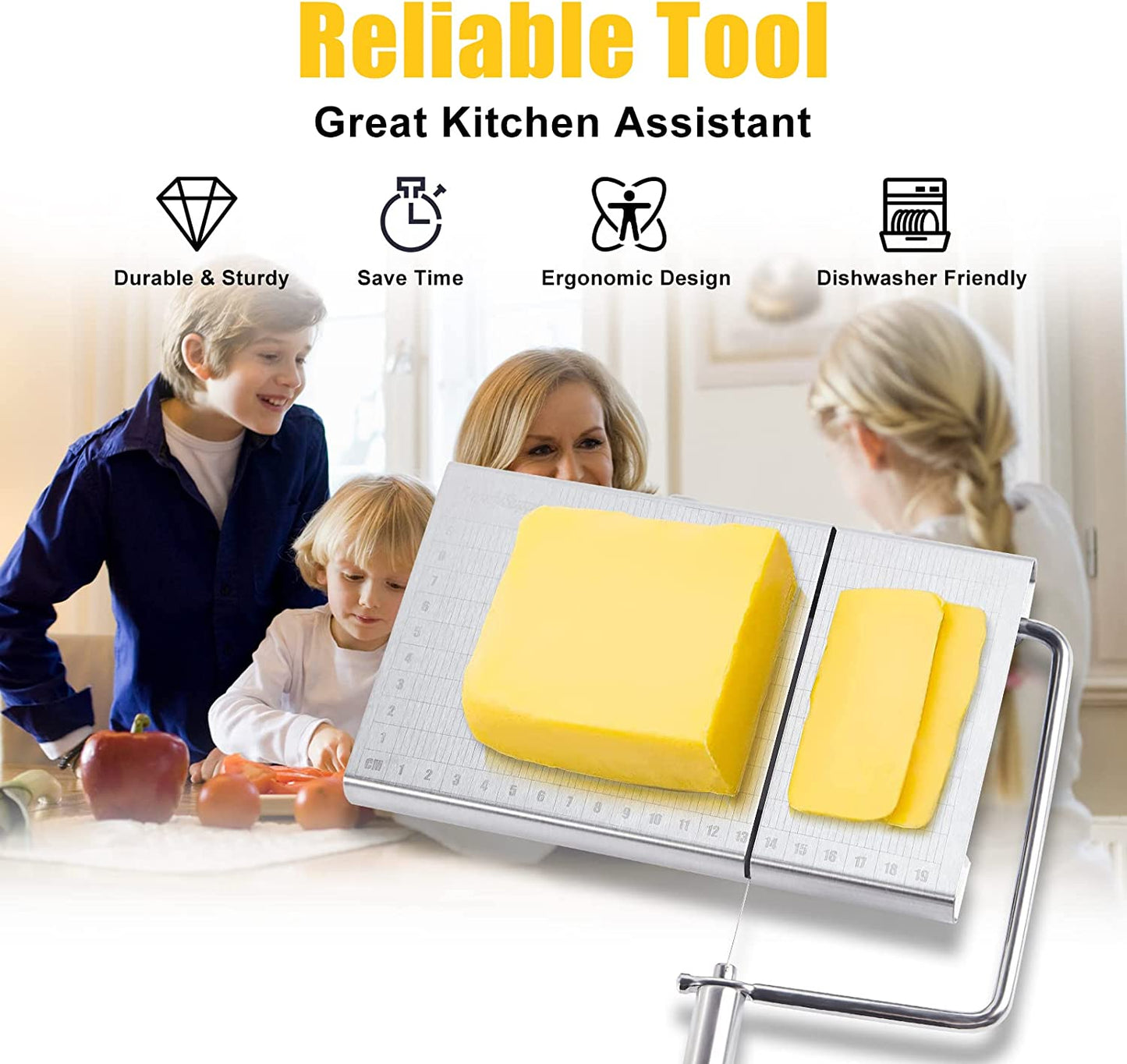 Cheese Slicer Multipurpose Food Slicer with Cutting Board