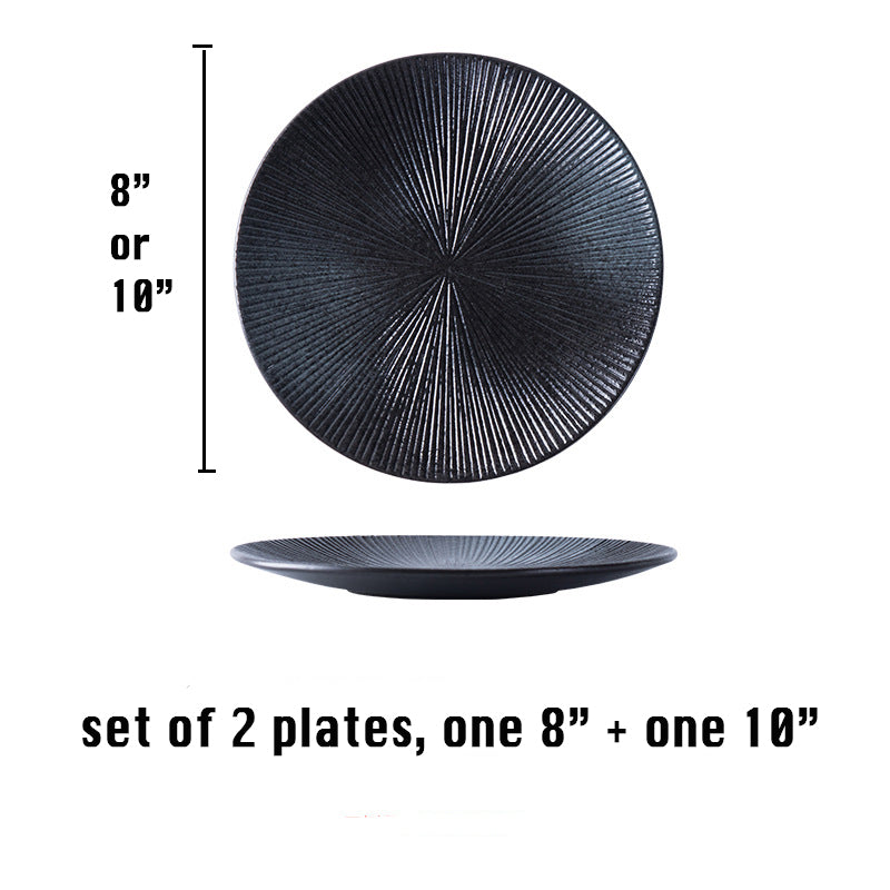 Plate Set of 2, one small 8" one big 10" Steak Plate