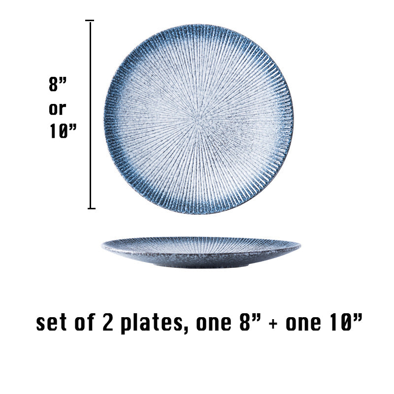 Plate Set of 2, one small 8" one big 10" Steak Plate