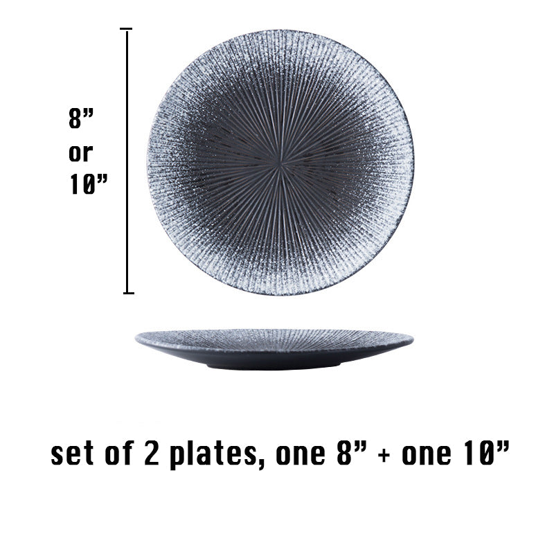 Plate Set of 2, one small 8" one big 10" Steak Plate