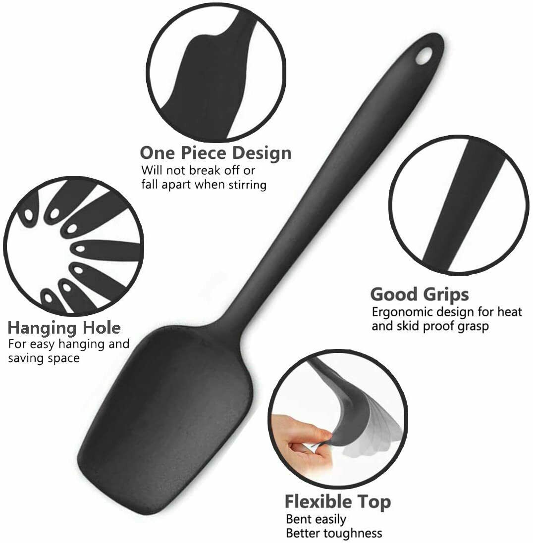 poiboy permanent warranty silicone spatula set of 6 heat resistant 600 food  scraper for baking cooking mixing scraping nonstick cook