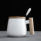 Wooden Handle Ceramic Large Coffee Mug